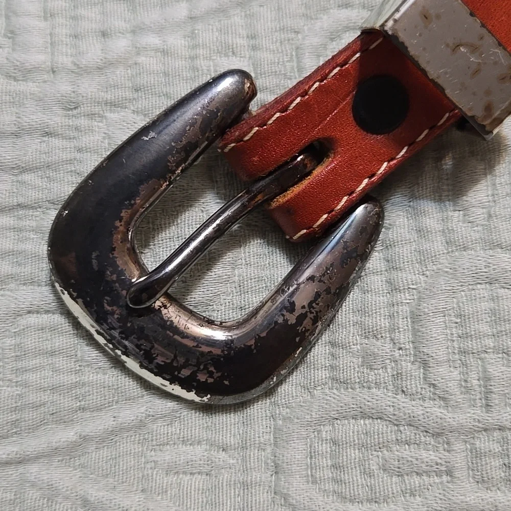 Vintage Nocona Colorful Embroidered Leather Belt Size 32